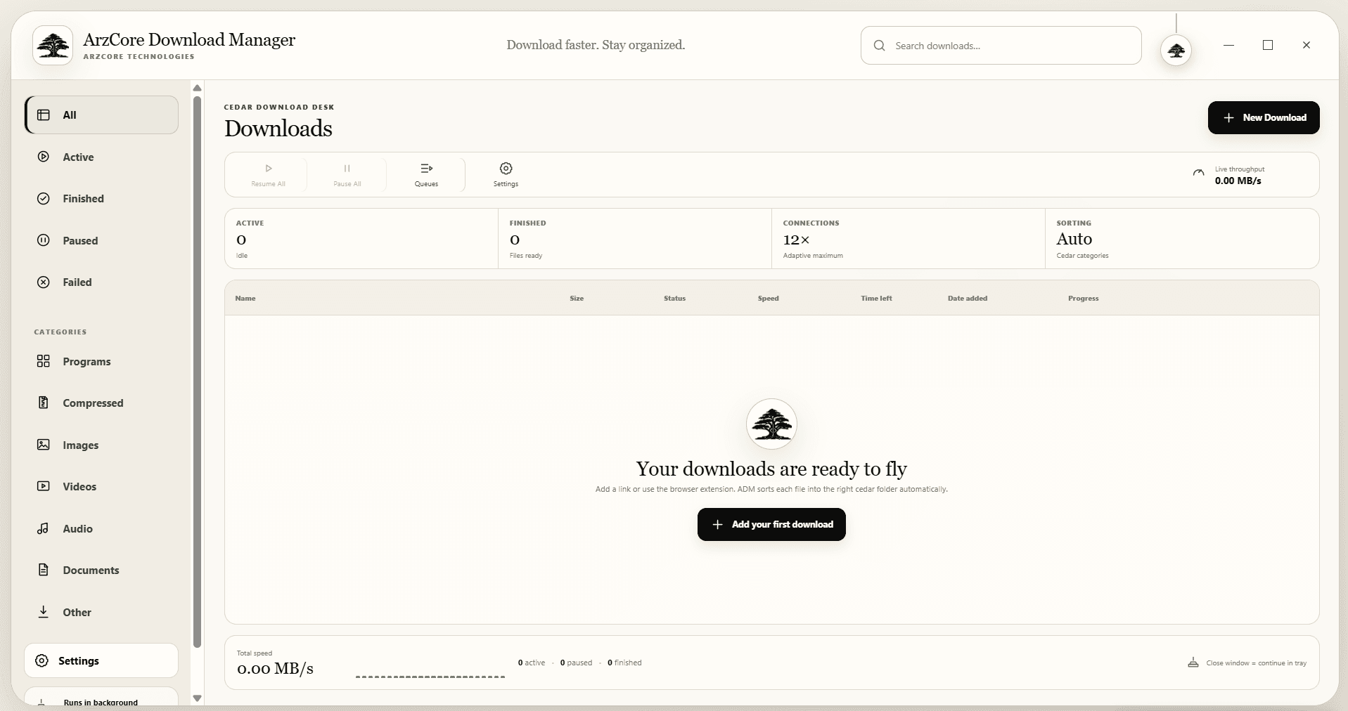 Real ArzCore Download Manager downloads dashboard